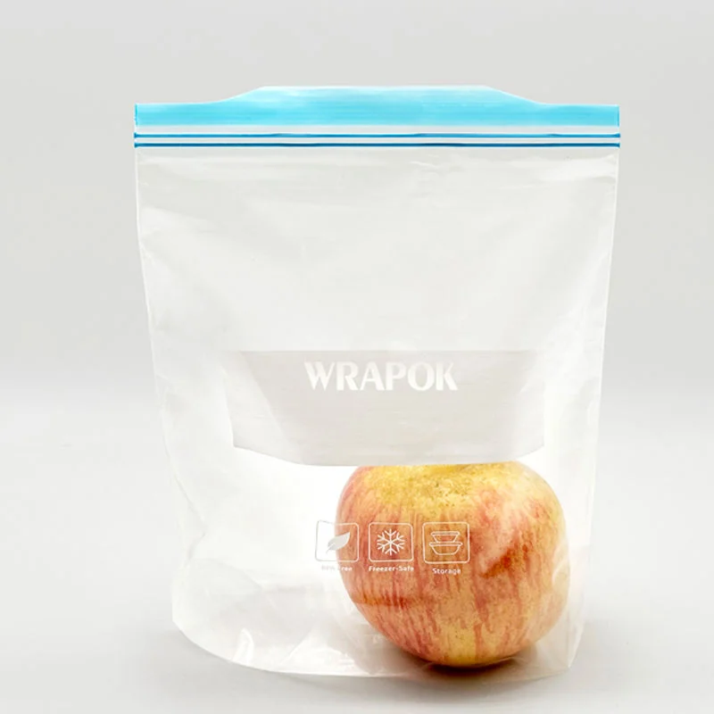 PE可定制可拆卸双拉链可扩展底部 无BPA防漏拉链塑料食品储存袋 冷冻储存专用
