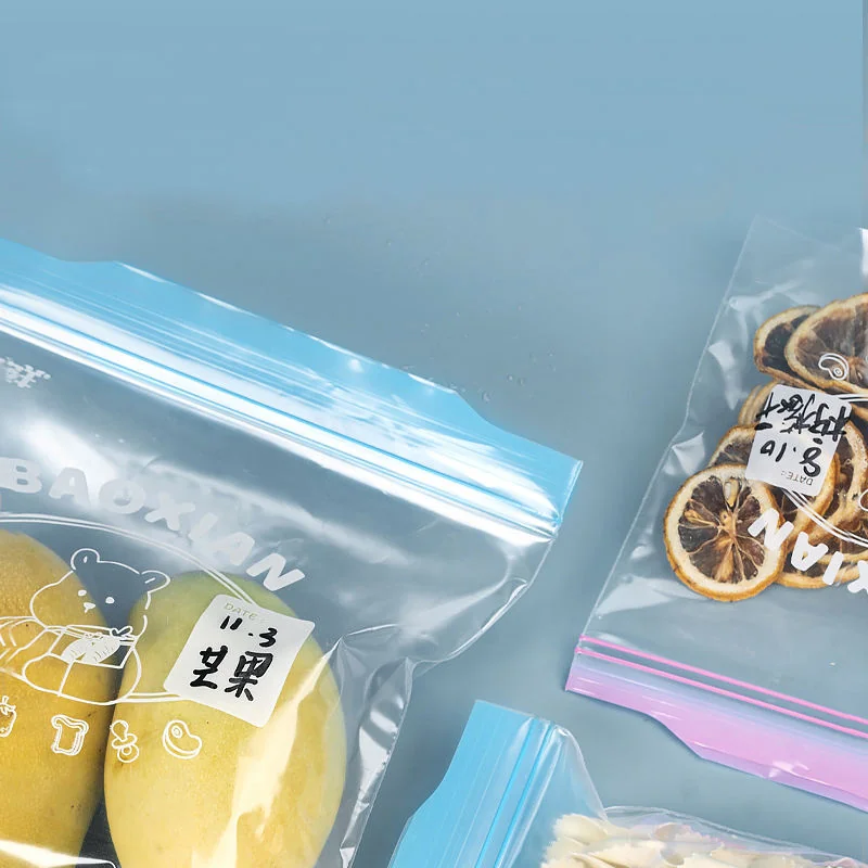 PE可定制可拆卸双拉链可扩展底部 无BPA防漏拉链塑料食品储存袋 冷冻储存专用