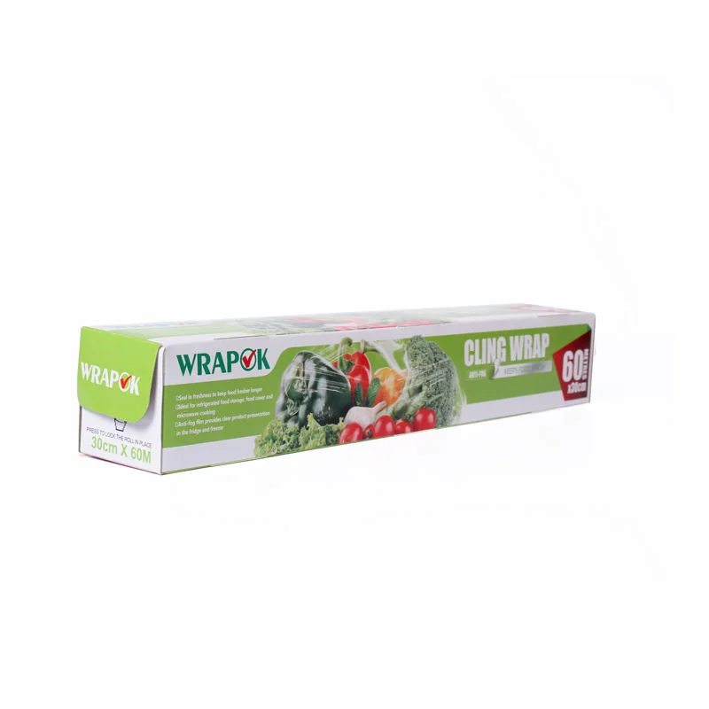 30cm x 60m, 10 micron thick, transparent, extra large roll, BPA-free, affordable, customizable, industrial, food wrap, food packaging, with certification, China